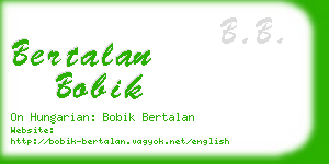 bertalan bobik business card